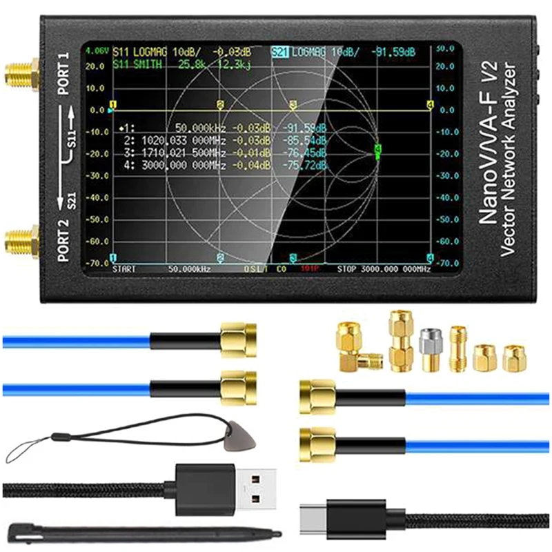 Nanovna-F V2 Network Analyzer HF VHF UHF VNA With 5000Mah-Measuring S Parameters
Nanovna-F V2 Network Analyzer HF VHF UHF VNA With 5000Mah-Measuring S Parameters