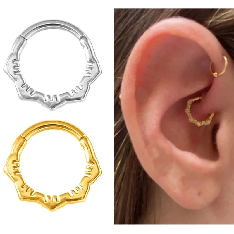 16G Surgical Steel Flower Snake Hoop Daith Earring Arrows Water Drops Septum Piercing Triple Stacked Clicker Segment Nose Ring
16G Surgical Steel Flower Snake Hoop Daith Earring Arrows Water Drops Septum Piercing Triple Stacked Clicker Segment Nose Ring