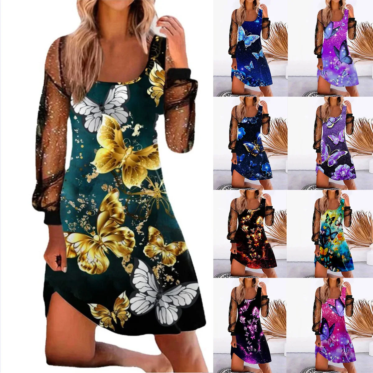 Women's Dresses 2023 Summer Elegant Patchwork Mesh Skirts Fashion Square Neck Sequins Long Sleeve Retro Patchwork Vestidos Robes
Women's Dresses 2023 Summer Elegant Patchwork Mesh Skirts Fashion Square Neck Sequins Long Sleeve Retro Patchwork Vestidos Robes