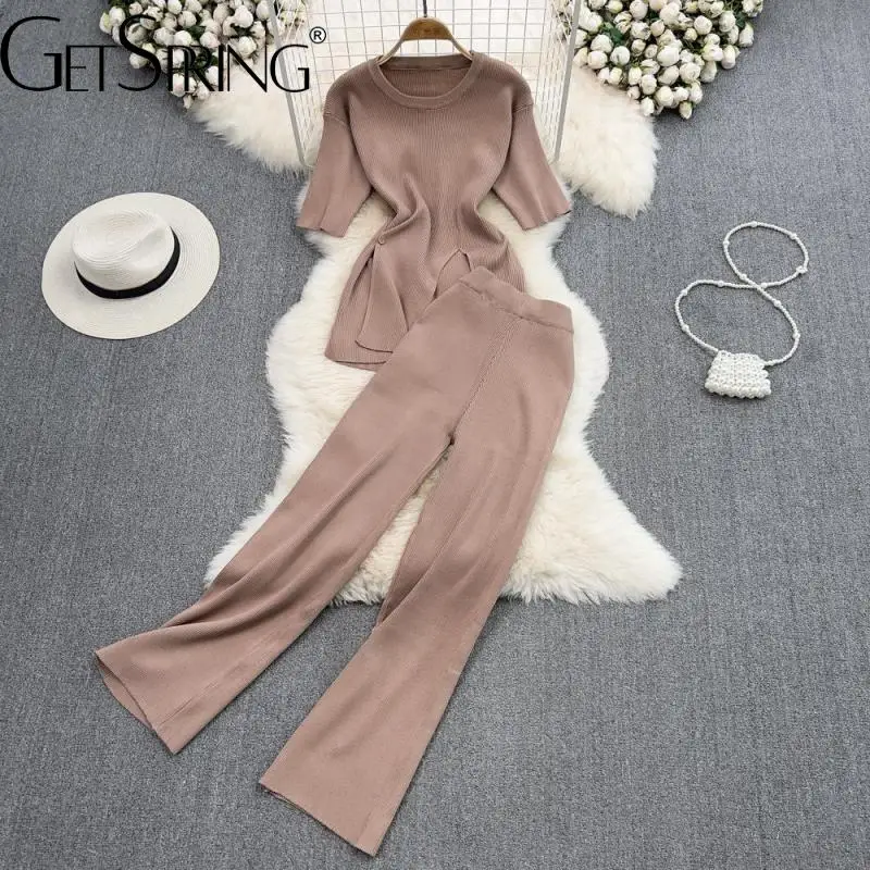 GetSpring Женский трикотажный брючный костюм 2022 осенний облегающий Трикотажный костюм с круглым вырезом и коротким рукавом длинные брюки с выс...
GetSpring Женский трикотажный брючный костюм 2022 осенний облегающий Трикотажный костюм с круглым вырезом и коротким рукавом длинные брюки с выс...