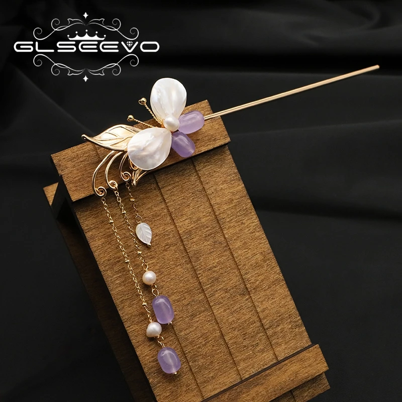 GLSEEVO Natural Pearls Amethyst Butterfly Set Hairpin Luxury Fashion Romantic Wedding Jewelry Anniversary Gift
GLSEEVO Natural Pearls Amethyst Butterfly Set Hairpin Luxury Fashion Romantic Wedding Jewelry Anniversary Gift