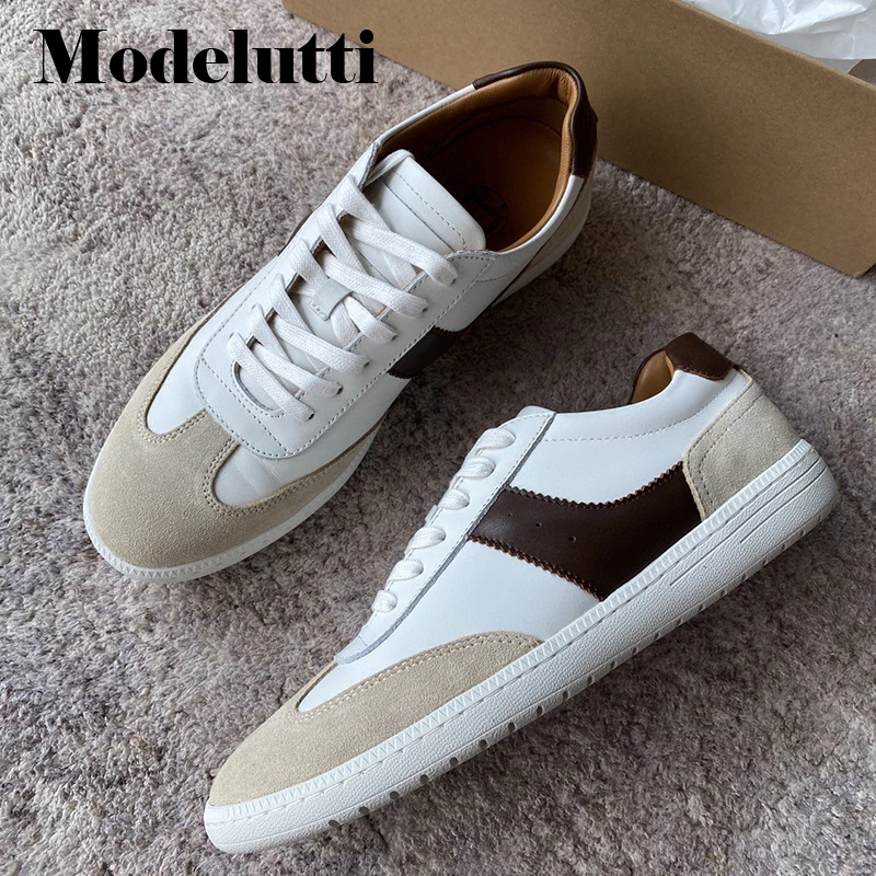 Modelutti 2023 New Spring Summer Genuine Leather Breathable Color Matching Flat Sneaker All-match Simple Casual Shoes Male
Modelutti 2023 New Spring Summer Genuine Leather Breathable Color Matching Flat Sneaker All-match Simple Casual Shoes Male