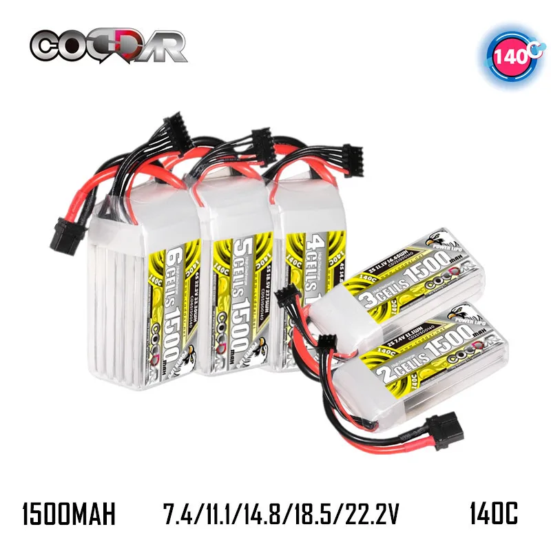 CODDAR 2S 3S 4S 5S 6S 140C 1500mAh Lipo аккумулятор для RC FPV Вертолет гоночный Дрон 7,4 V 11,1 V 14,8 V 18,5 V 22,2 V батарея XT60
CODDAR 2S 3S 4S 5S 6S 140C 1500mAh Lipo аккумулятор для RC FPV Вертолет гоночный Дрон 7,4 V 11,1 V 14,8 V 18,5 V 22,2 V батарея XT60