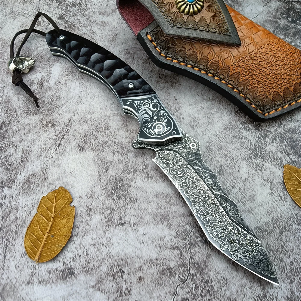 Tactical VG10 Damascus Steel Pocket EDC Folding Knife Ebony Handle Top Quality Outdoor Camping Hunting Tool Collection Gifts
Tactical VG10 Damascus Steel Pocket EDC Folding Knife Ebony Handle Top Quality Outdoor Camping Hunting Tool Collection Gifts