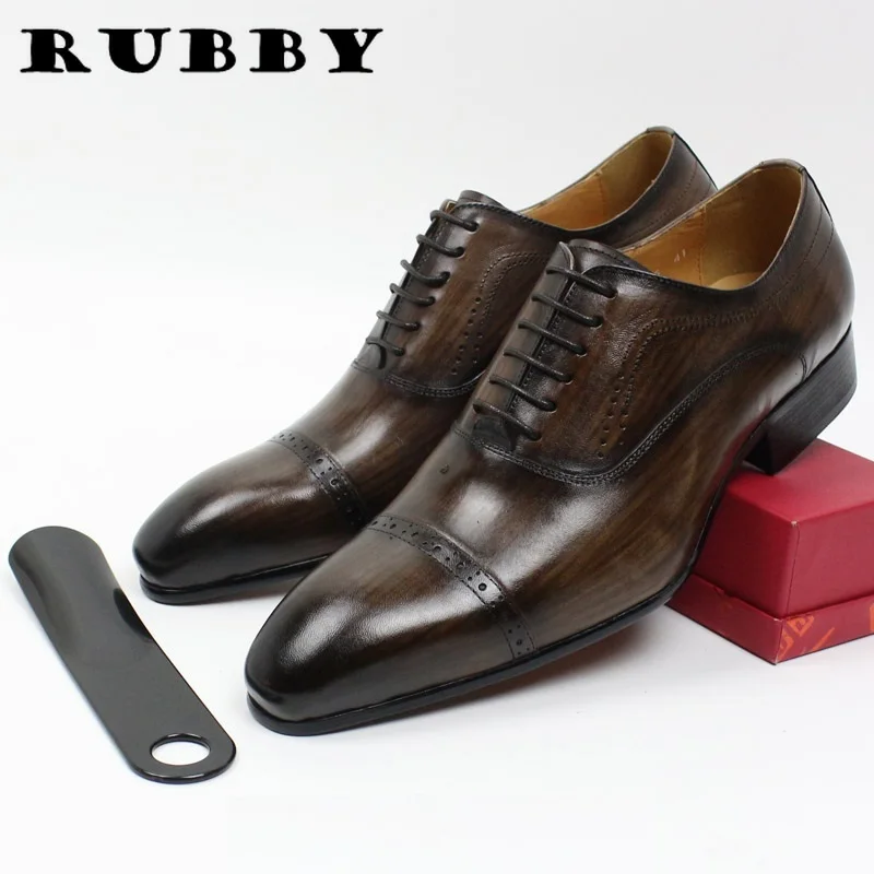 GENUINE LEATHER OXFORD DRESS SHOES MEN LACE UP CAP TOE OFFICE WEDDING SHOES BLACK BROWN BROGUE POINTED OXFORDS FORMAL RB006
GENUINE LEATHER OXFORD DRESS SHOES MEN LACE UP CAP TOE OFFICE WEDDING SHOES BLACK BROWN BROGUE POINTED OXFORDS FORMAL RB006