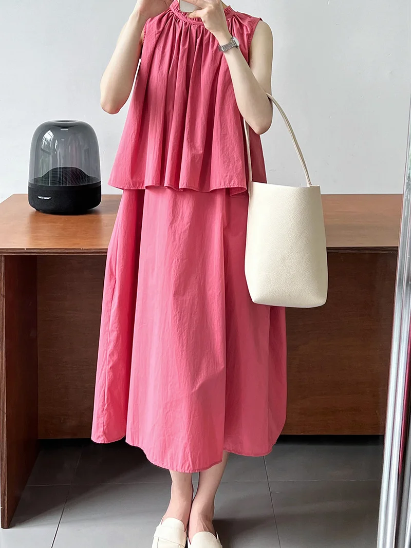 Sleeveless 2-in-1 Loose Fit Tank Dress Pink / Black Effortlessly Chic, Comfy Slimming Midi Dresses
Sleeveless 2-in-1 Loose Fit Tank Dress Pink / Black Effortlessly Chic, Comfy Slimming Midi Dresses