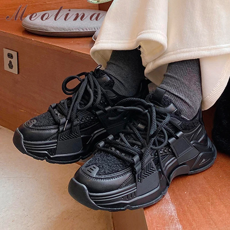 Женские кроссовки на плоской платформе Meotina, черные кроссовки в стиле панк, с круглым носком, на шнуровке, с перекрестной шнуровкой, на осень-зиму, 40
Женские кроссовки на плоской платформе Meotina, черные кроссовки в стиле панк, с круглым носком, на шнуровке, с перекрестной шнуровкой, на осень-зиму, 40