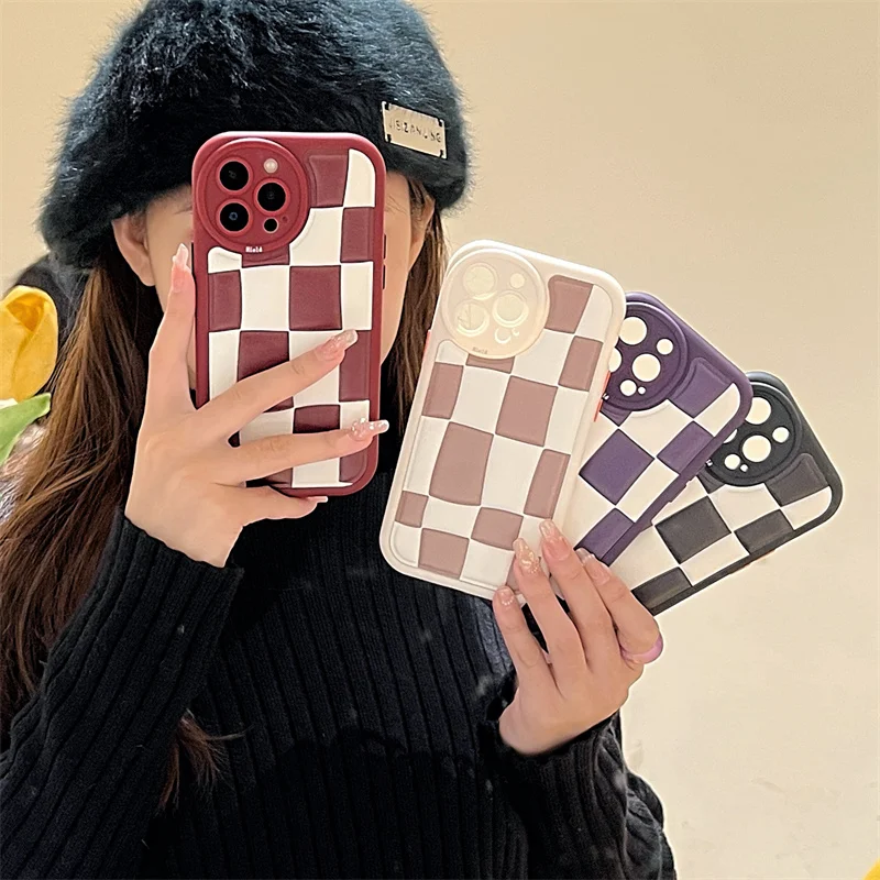 Модный Асимметричный чехол для телефона Ins в клетку для iPhone 14 Plus 11 12 13 Pro Max 14 Pro, милые противоударные чехлы с буффами, мягкий чехол
Модный Асимметричный чехол для телефона Ins в клетку для iPhone 14 Plus 11 12 13 Pro Max 14 Pro, милые противоударные чехлы с буффами, мягкий чехол