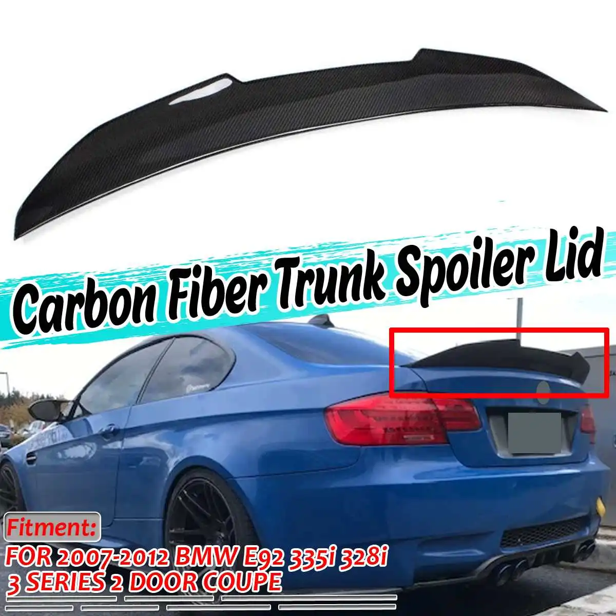New Real Carbon Fiber Car Rear Trunk Spoiler Wing Lid For BMW E92 335i 328i 3 SERIES 2 DOOR COUPE 2007-2012 E92 Spoiler Wing
New Real Carbon Fiber Car Rear Trunk Spoiler Wing Lid For BMW E92 335i 328i 3 SERIES 2 DOOR COUPE 2007-2012 E92 Spoiler Wing