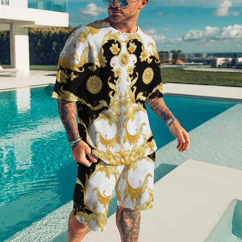 2023 Summer Luxury Pattern Men's T-Shirt+Shorts Tracksuit Set 3D Print Casual Men's Sportswear Sportswear Fashion Two Piece Suit
2023 Summer Luxury Pattern Men's T-Shirt+Shorts Tracksuit Set 3D Print Casual Men's Sportswear Sportswear Fashion Two Piece Suit