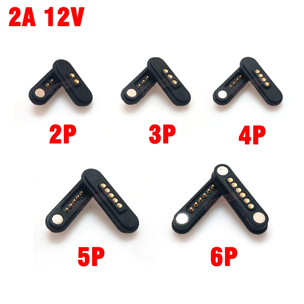 1-10Pair 2A Waterproof Magnetic Pogo Pin Connector 2P 3P 4P 5P 6P Pogopin Male Female 2.2 MM Spring Loaded DC Power Socket - купить по