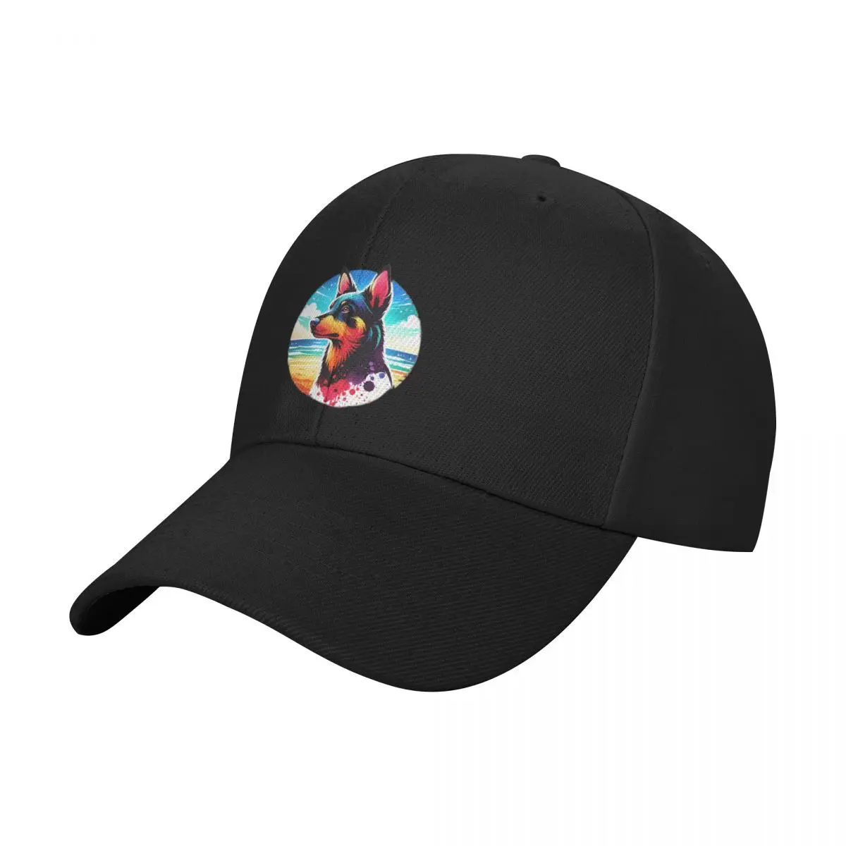 Australian Kelpie Beach Background Baseball Cap Bobble Hat Cosplay Hood For Women Men's