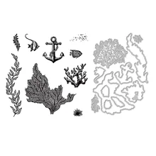 Beauty of the Deep Seaweed 2023-2024 Annual Catalog Cutting Dies Clear Stamp Scrapbooking Frame Card Craft