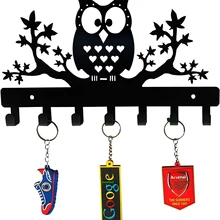 CIFBUY Owl Key Holder, Owl Key Rack, Owl Key Hooks, Metal Key Cabinet, Owl Key Hanger, Medal Hanger, Leash Hanger 10.6X6.15 INCH