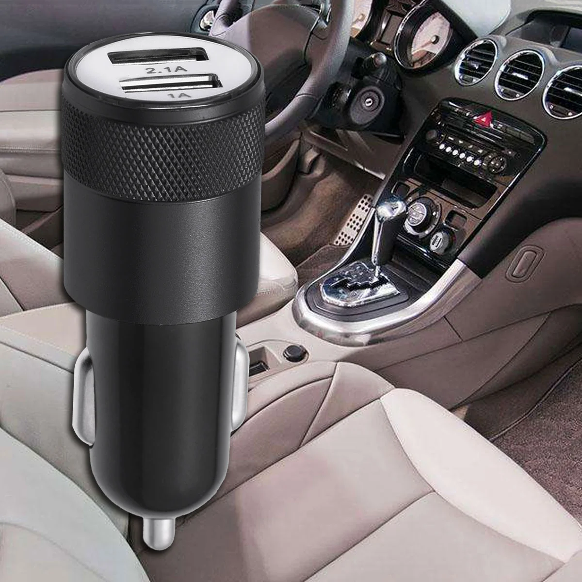 21A 1A Aluminum Alloy 2 USB Ports Universal Intelligent Charging Dual USB Car for Mobile Phone (Black)
21A 1A Aluminum Alloy 2 USB Ports Universal Intelligent Charging Dual USB Car for Mobile Phone (Black)