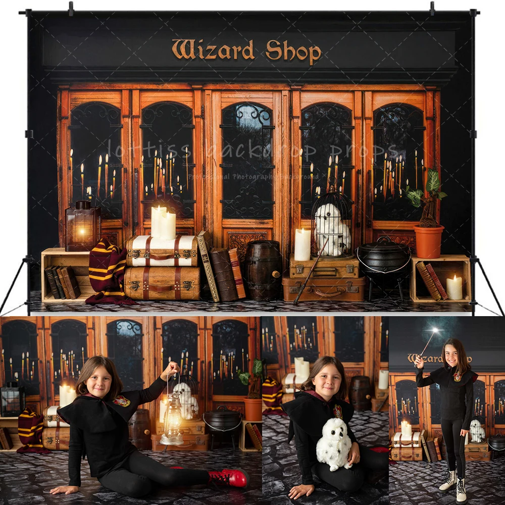 Wizard Shop Backdrops Kids Cake Smash Birthday Props Baby Shower Witch Street Child Magic School Owl Background For Photostudio
Wizard Shop Backdrops Kids Cake Smash Birthday Props Baby Shower Witch Street Child Magic School Owl Background For Photostudio