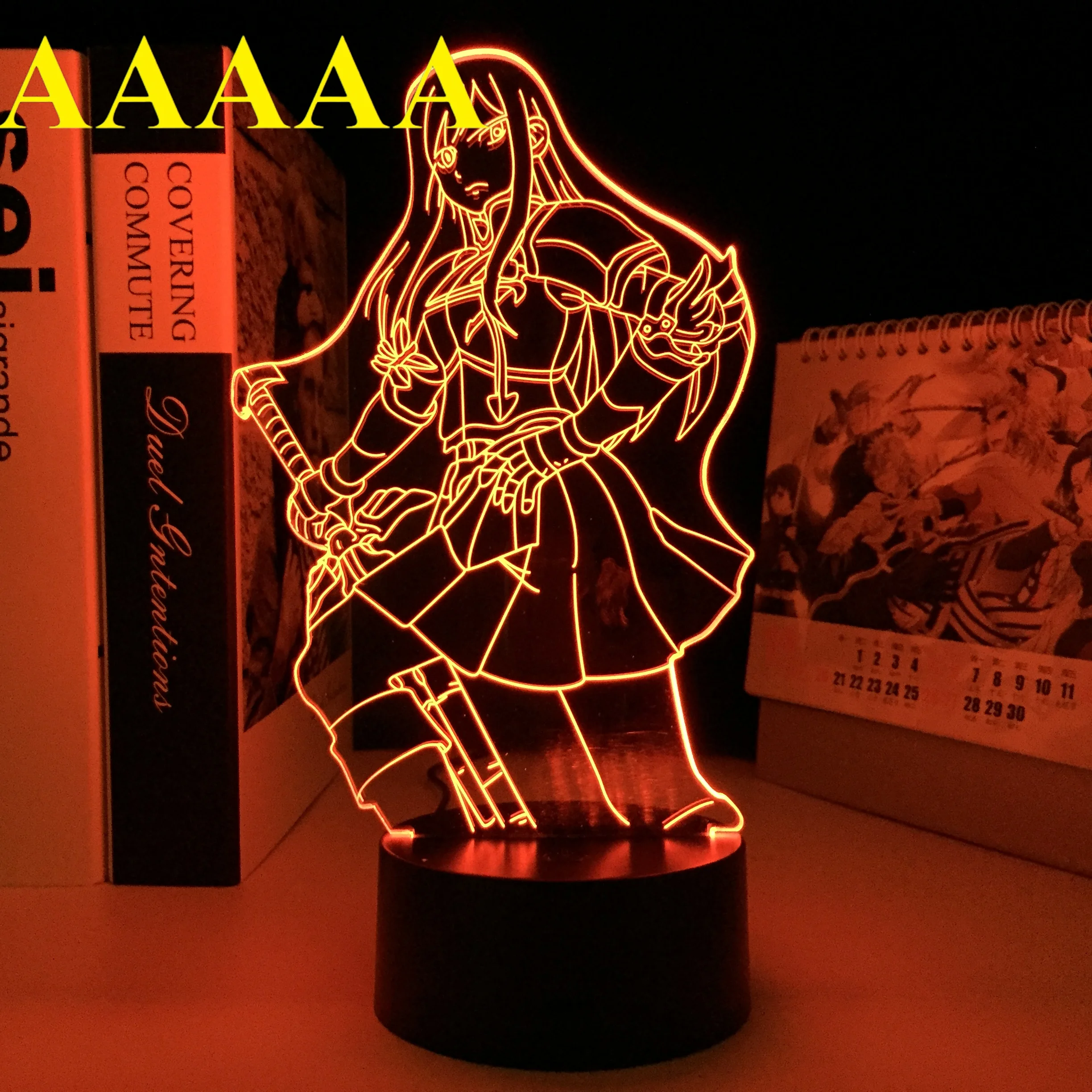 

Fairy Tail Erza Anime Figure Scarlet Remote Night Light LED Nightlight for Child Bedroom Decor Birthday Gift Manga 3D Table Lamp