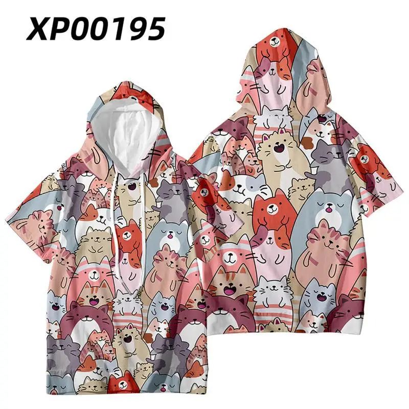 Fashion Men Cute Cats Print Hooded T Shirt Vintage Summer Harajuku Casual Men Short Sleeve T Shirt Clothes
Fashion Men Cute Cats Print Hooded T Shirt Vintage Summer Harajuku Casual Men Short Sleeve T Shirt Clothes