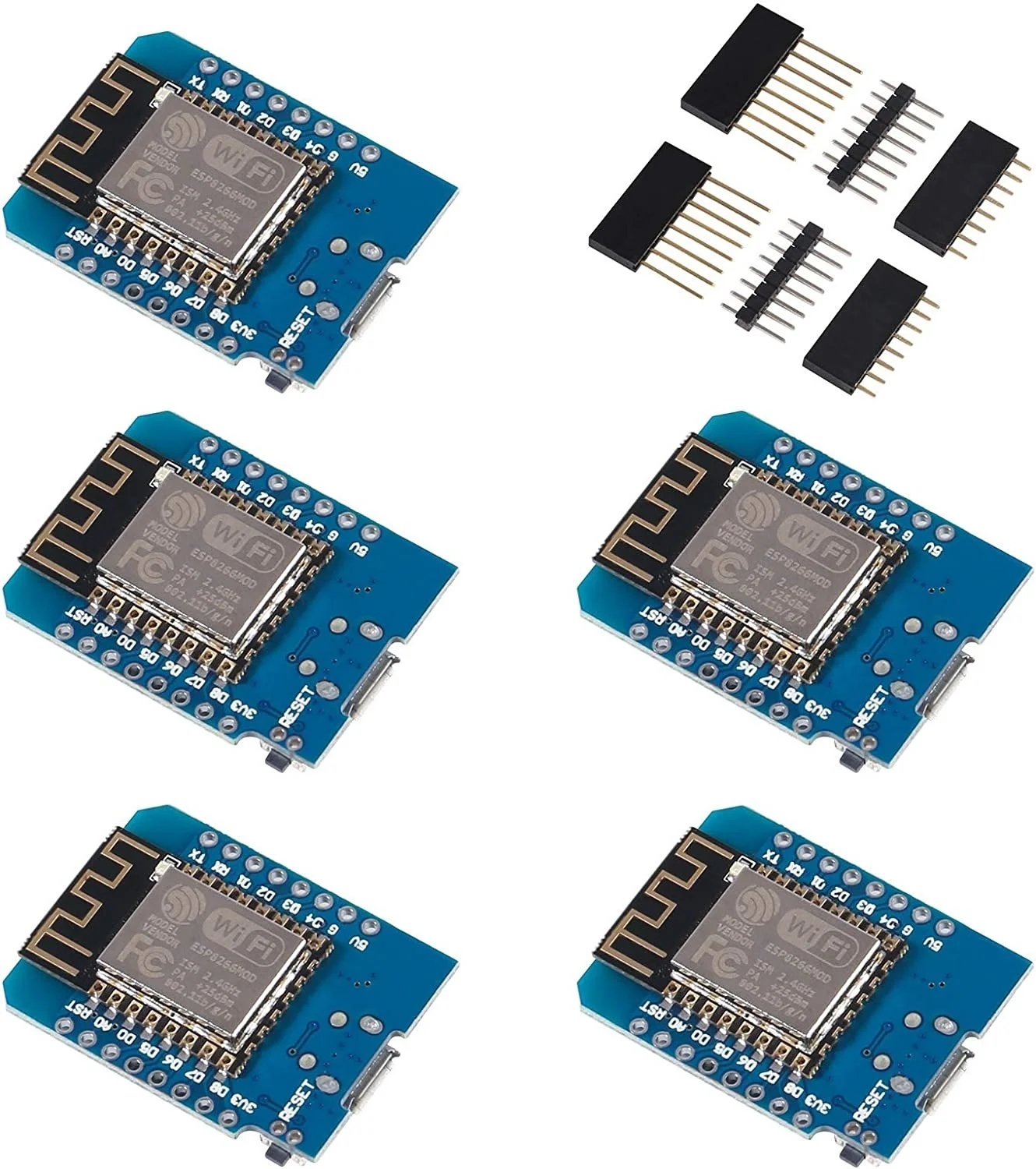 

5pcs ESP8266 ESP-12F D1 Mini NodeMcu Lua 4MByte WLAN WiFi Internet Development Board for Arduino, Compatible with WeMos D1 Mini