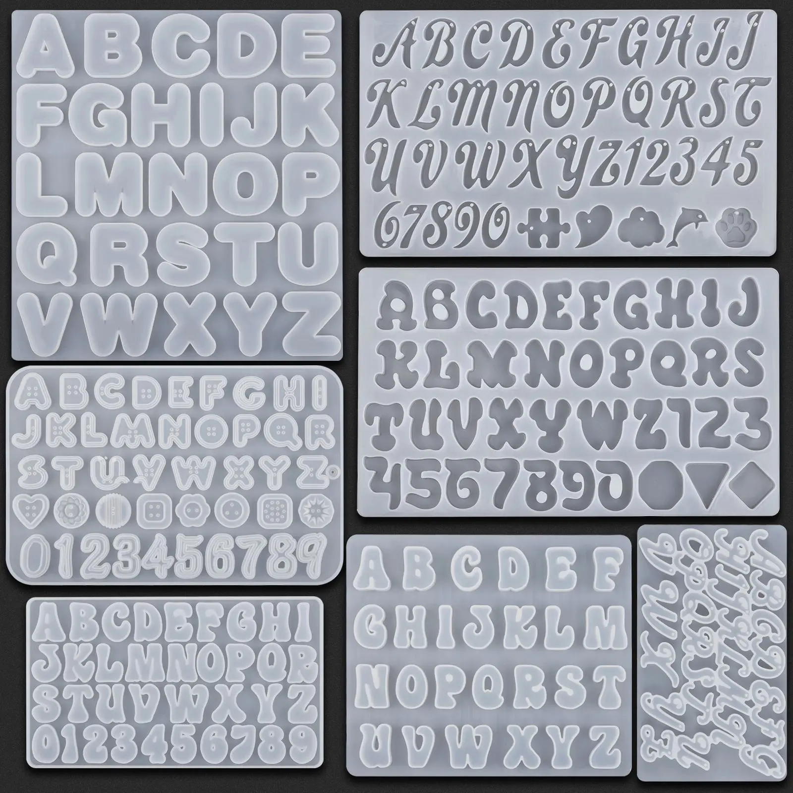 English Alphabet Keychain Pendant Epoxy Resin Molds DIY Letter 0-9 Number Earring Pendant Silicone Mold Jewelry Accessory Making
English Alphabet Keychain Pendant Epoxy Resin Molds DIY Letter 0-9 Number Earring Pendant Silicone Mold Jewelry Accessory Making