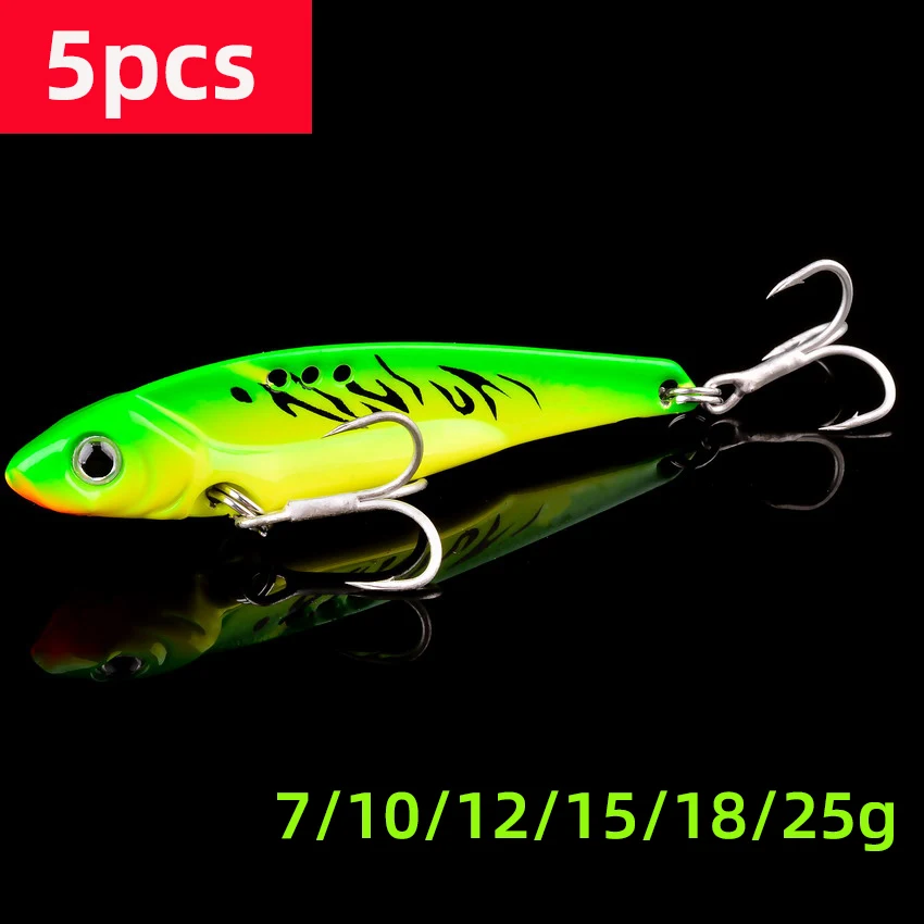 5PCS Metal Vib Blade Lure 7/10/12/15/18/25G Sinking Vibration Baits Vibe for Bass Pike Fishing Blue Silver Gold Pink Green Lures
5PCS Metal Vib Blade Lure 7/10/12/15/18/25G Sinking Vibration Baits Vibe for Bass Pike Fishing Blue Silver Gold Pink Green Lures