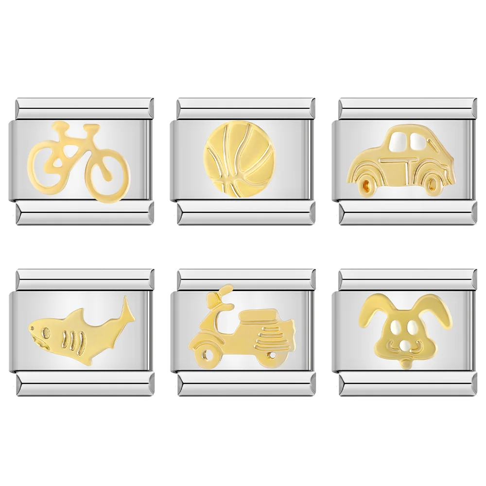 Hapiship New Original Daisy Gold Basketball Car Rabbit Shark Bike Italian Charm Fit 9mm Bracelet Stainless Steel Making DJ085
Hapiship New Original Daisy Gold Basketball Car Rabbit Shark Bike Italian Charm Fit 9mm Bracelet Stainless Steel Making DJ085