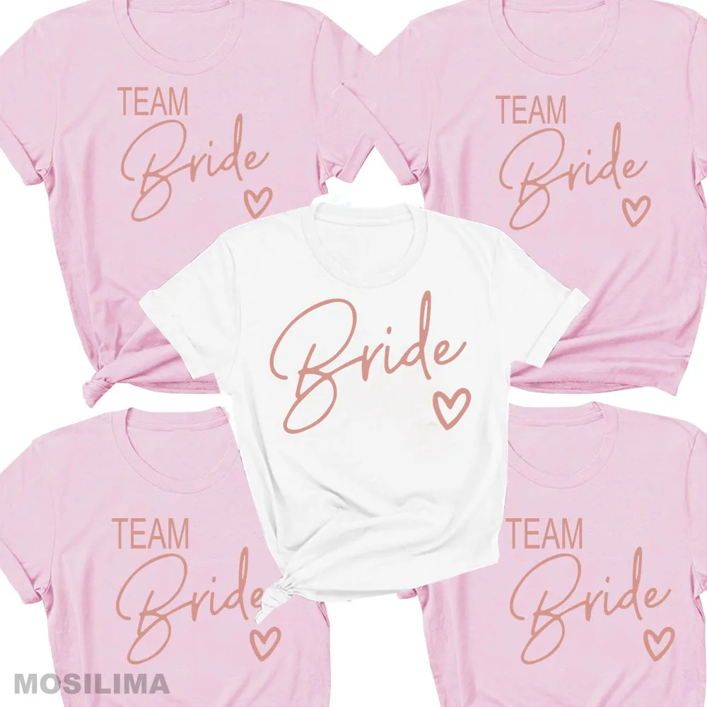 Bride Team Shirts Women Aesthetic Bachelorette Party Wedding Tops Bridesmaid T-shirt Summer O-neck Tops G001
Bride Team Shirts Women Aesthetic Bachelorette Party Wedding Tops Bridesmaid T-shirt Summer O-neck Tops G001