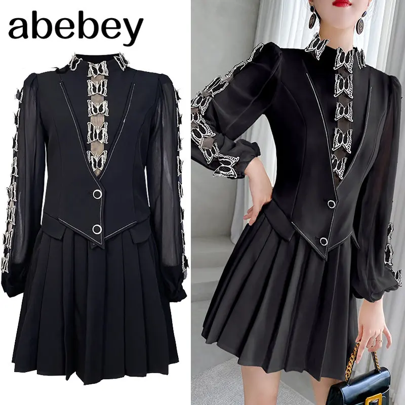 Vintage Elegant Hight Quality Butterfly Appliques Black Pleated Mini Short Party Dresses Goblincore Traf Black Elbise Za
Vintage Elegant Hight Quality Butterfly Appliques Black Pleated Mini Short Party Dresses Goblincore Traf Black Elbise Za