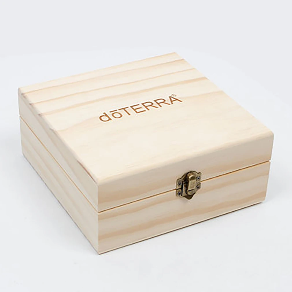 

25 Slots For doTERRA Wooden Storage Box 1pc Carry Organizer Essential Oil Bottles Aromatherapy Container Storage Box Case