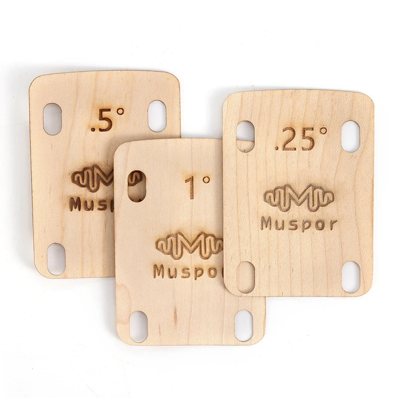 Muspor 6Pcs Guitar Neck Shims Shim Made Of Solid Maple Wooden For Bolt-On Neck Bolts, Shaped 0.25 0.5,1 Degree
Muspor 6Pcs Guitar Neck Shims Shim Made Of Solid Maple Wooden For Bolt-On Neck Bolts, Shaped 0.25 0.5,1 Degree