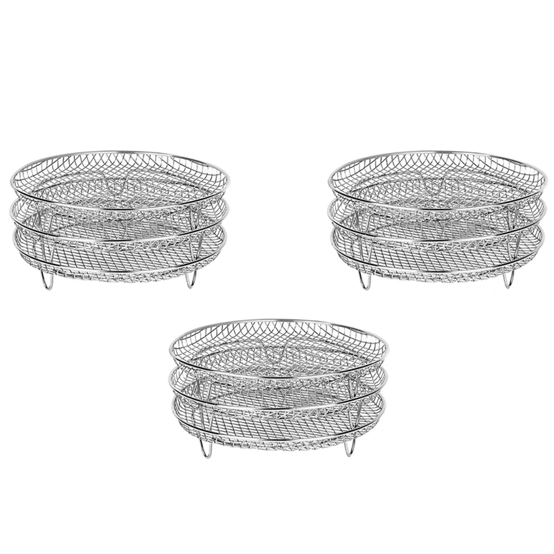 3X Air Fryer Three Stackable Dehydrator Racks For Gowise Ninja Stainless Steel Air Fryer Rack Fit All 4.2-5.8QT
3X Air Fryer Three Stackable Dehydrator Racks For Gowise Ninja Stainless Steel Air Fryer Rack Fit All 4.2-5.8QT