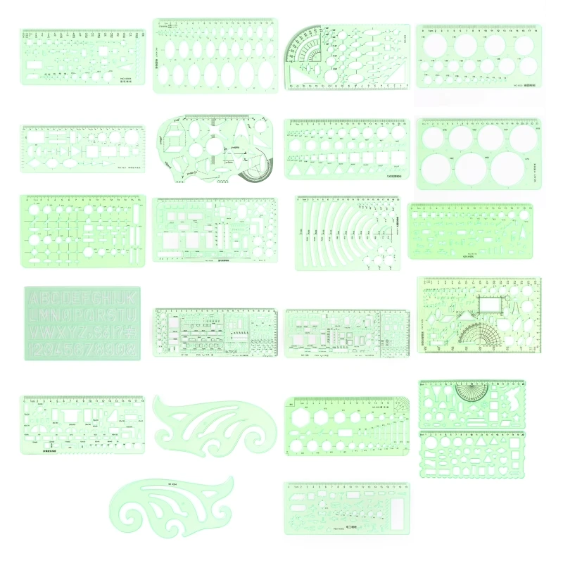 Multifunctional Template Ruler Durable Portable Plastic Ruler Measuring Tool E8BE
Multifunctional Template Ruler Durable Portable Plastic Ruler Measuring Tool E8BE