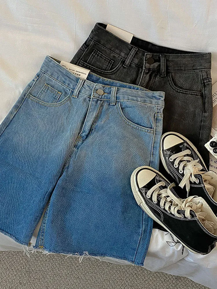 Cool feeling summer gradient shorts raw edge wide leg high waist new women's jeans fashion fried street five-point pants trend
Cool feeling summer gradient shorts raw edge wide leg high waist new women's jeans fashion fried street five-point pants trend