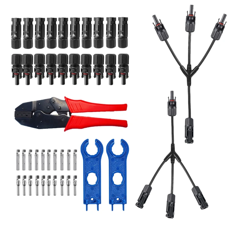 New Y-Type 1-Way 3 Photovoltaic Connector Photovoltaic Connector 2 Connector Spanners 1 Photovoltaic Wire Crimping Pliers
New Y-Type 1-Way 3 Photovoltaic Connector Photovoltaic Connector 2 Connector Spanners 1 Photovoltaic Wire Crimping Pliers