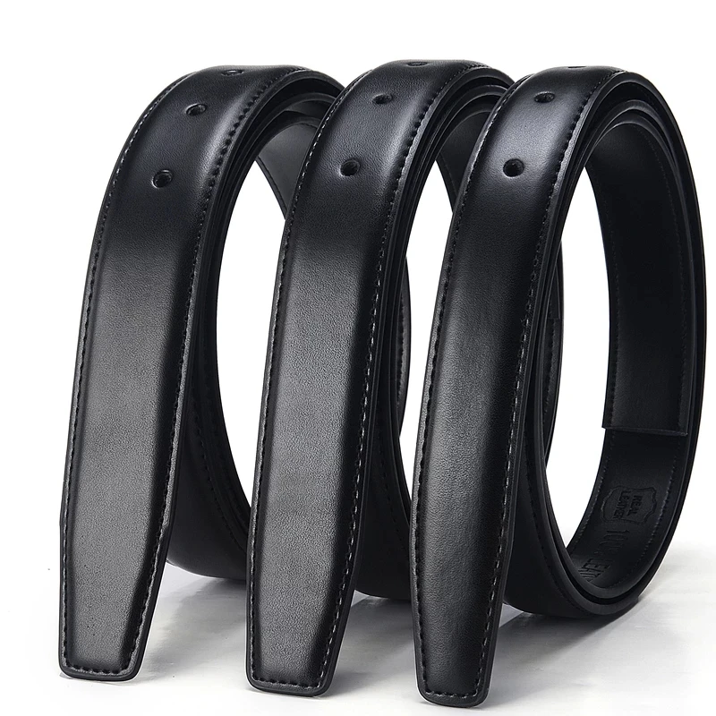 

2.4cm 2.8cm 3.0cm 3.2cm 3.5cm 3.8cm Genuine Leather Belt No Buckle Pin Buckle Waist Strap Belts Boby Without Buckle Men Women