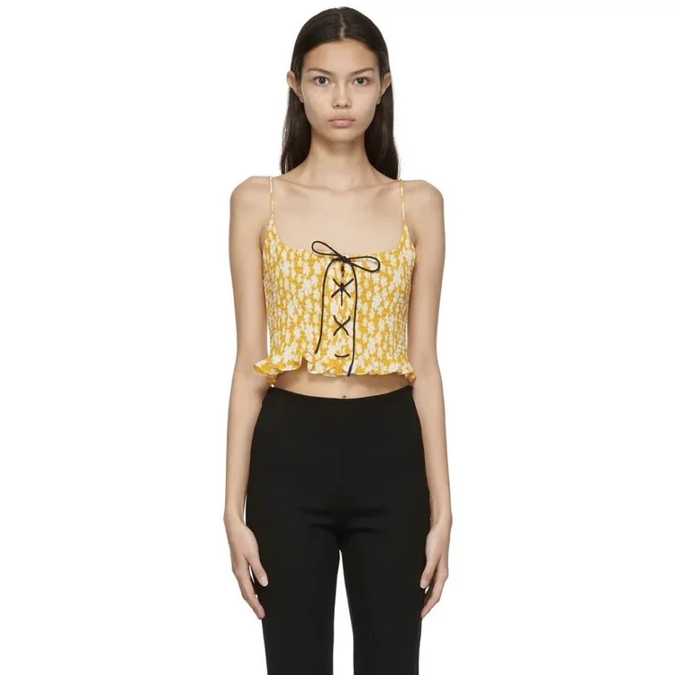 22 Fashion Classic Trendy luxury design Summer New Print Pleated Lace Up Ruffle Short Square Neck Halter Vest
22 Fashion Classic Trendy luxury design Summer New Print Pleated Lace Up Ruffle Short Square Neck Halter Vest