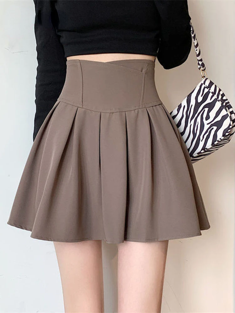 Fashion Women Zipper High Waist Mini Skirt Korean Style Anti-Glare Pleated Skirt Female Show Leg Length A-Line Skirts
Fashion Women Zipper High Waist Mini Skirt Korean Style Anti-Glare Pleated Skirt Female Show Leg Length A-Line Skirts