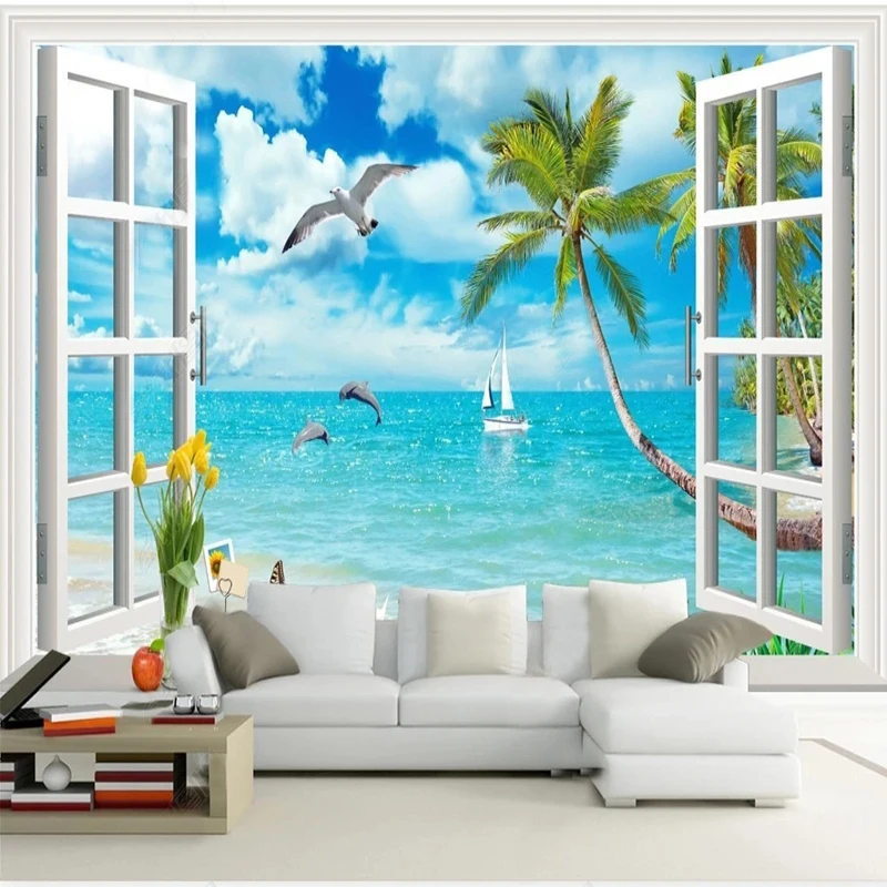 Custom Mural HD Window With Coconut Trees Sea View Photo Background Wallpaper For Bedroom Living Room Wall Painting Home Decor
Custom Mural HD Window With Coconut Trees Sea View Photo Background Wallpaper For Bedroom Living Room Wall Painting Home Decor