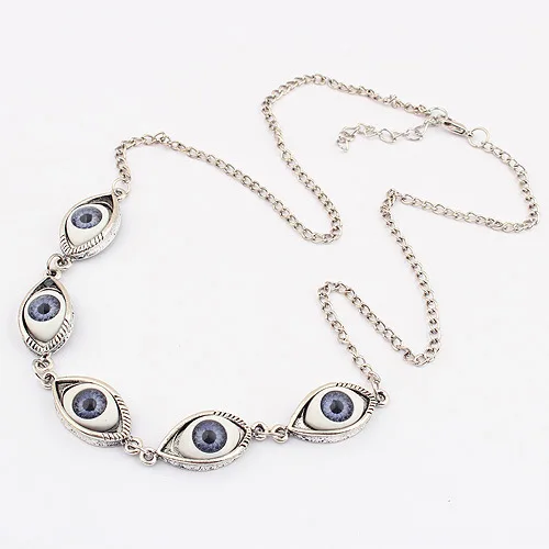 Vintage Punk Evil Eye Necklaces 5pcs Blue Eyeball Connect Exaggeration Multiple Dense Evil Eyes Necklace
Vintage Punk Evil Eye Necklaces 5pcs Blue Eyeball Connect Exaggeration Multiple Dense Evil Eyes Necklace