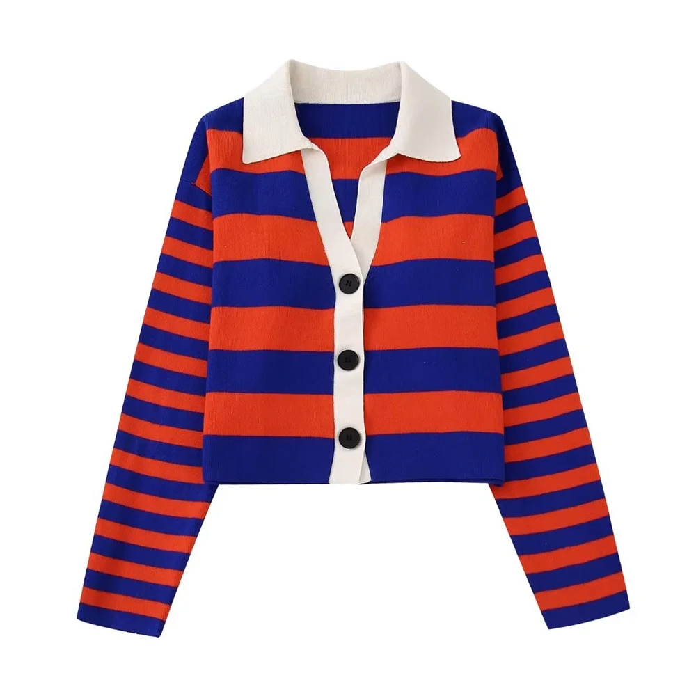 UNIZERA 2023 Spring New Women's Clothing Casual Retro Contrast Color Striped Lapel Short Knitted Jacket 8689006
UNIZERA 2023 Spring New Women's Clothing Casual Retro Contrast Color Striped Lapel Short Knitted Jacket 8689006