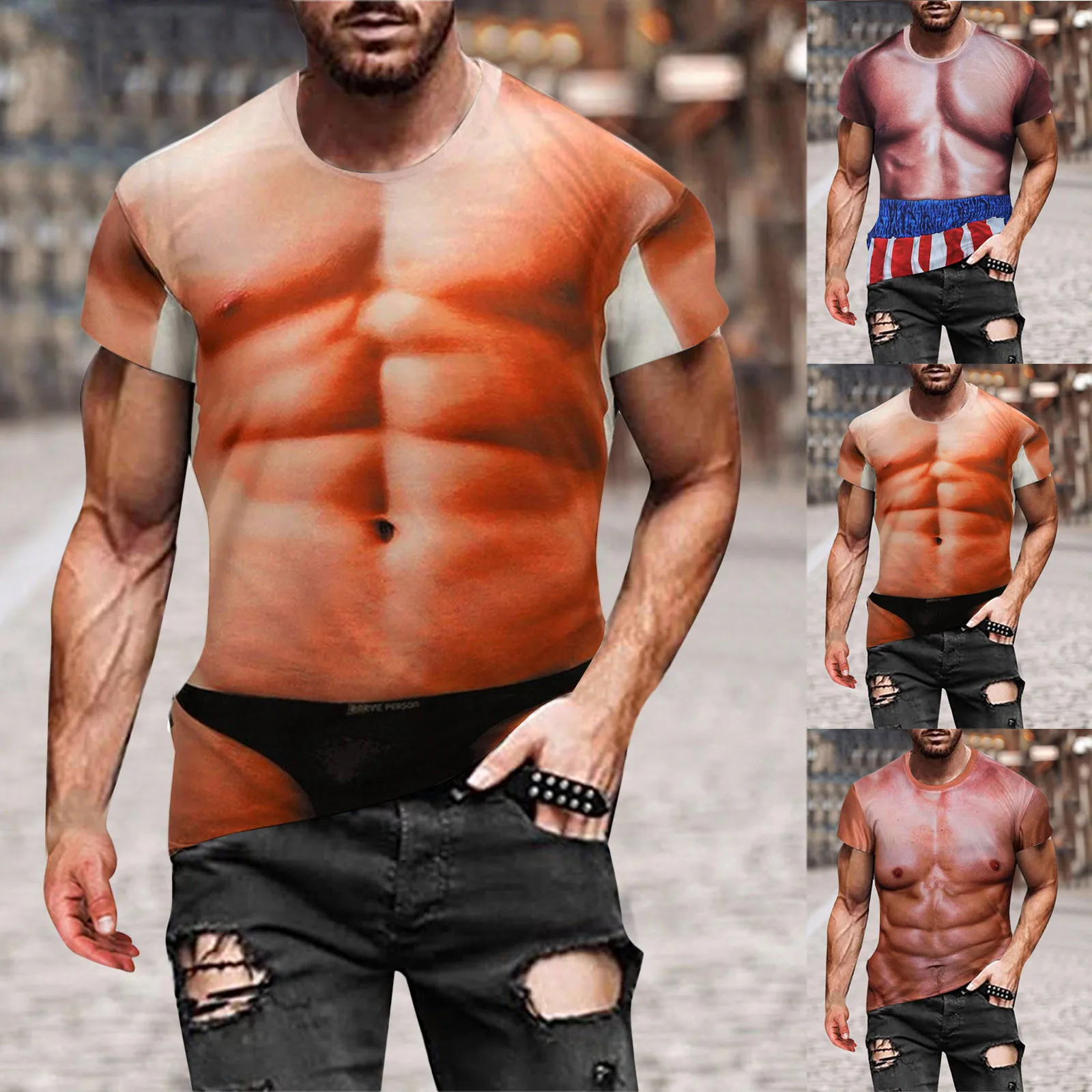 Men's Fashion Casual 3D Digital Printing Muscle Exercise Fitness Short Sleeve T-shirt Top Blouse White Long Sleeve Fitted 
Men's Fashion Casual 3D Digital Printing Muscle Exercise Fitness Short Sleeve T-shirt Top Blouse White Long Sleeve Fitted