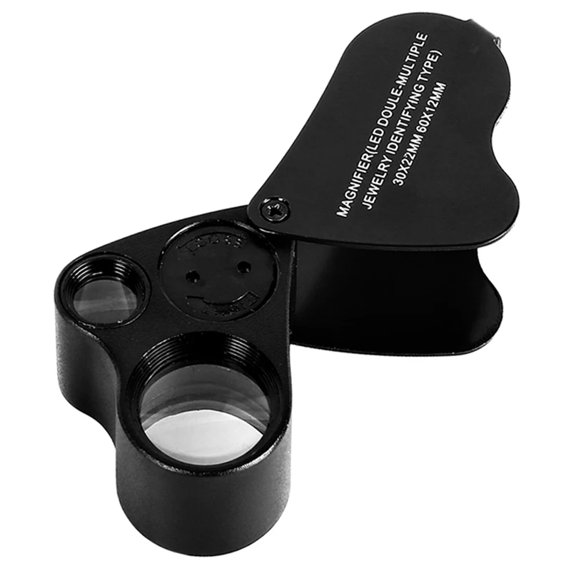 30X60X Full Black HD Optical Jewelry Antique Porcelain Diamond Appraisal Magnifying Glass LED Light Portable
30X60X Full Black HD Optical Jewelry Antique Porcelain Diamond Appraisal Magnifying Glass LED Light Portable