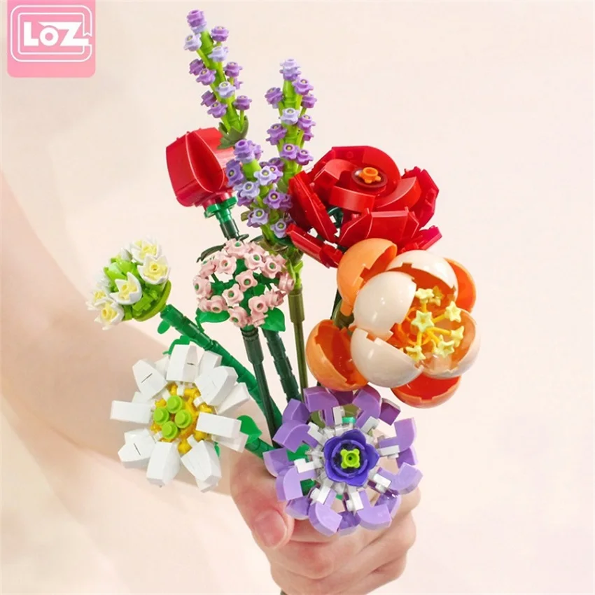 

LOZ Blocks Flower Building Bricks Beautiful Sunflower Model Rose Toys for Children Juguetes Girls Gift Kids Present Original Box