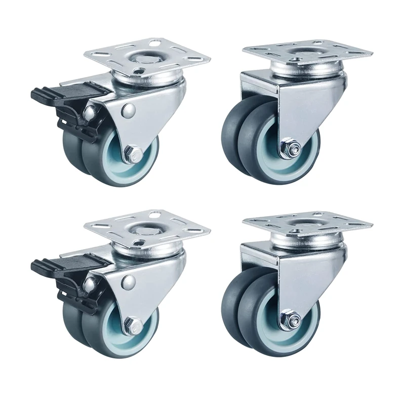 Set Of 4 Double Castors With Brake 50 Mm Transport Castors Furniture Castors With Brake Up To 400 Kg Rotatable No Noise
Set Of 4 Double Castors With Brake 50 Mm Transport Castors Furniture Castors With Brake Up To 400 Kg Rotatable No Noise