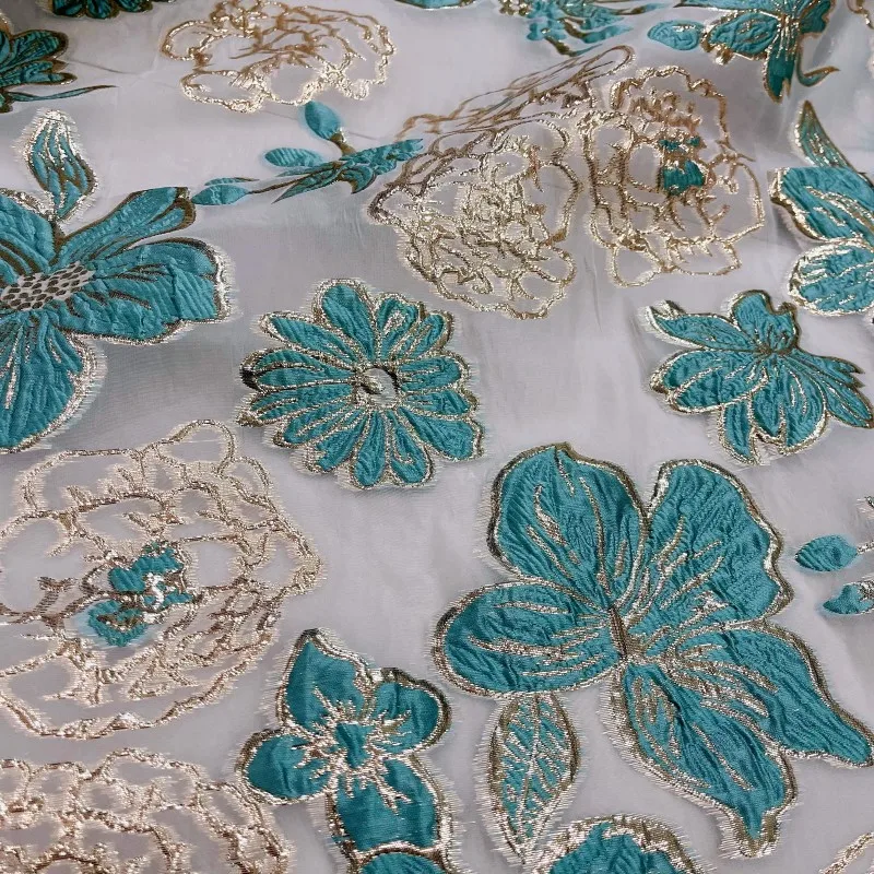 Embossed Jacquard Fabric Bronzing Green Blue Rose Design Sewing Material Cheongsam Dress Garment Fabric Wide 150cm Sold By
Embossed Jacquard Fabric Bronzing Green Blue Rose Design Sewing Material Cheongsam Dress Garment Fabric Wide 150cm Sold By