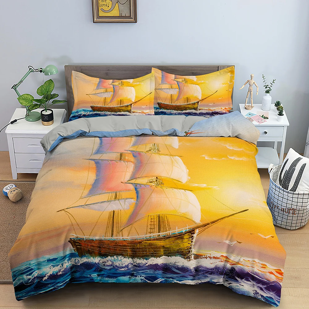 Fashion 3D Steamship Boat Bedding Set 2 or 3pcs Landscape Quilt Duvet Cover Comforter Cover Bed Sets Home Textile Bedding Set
Fashion 3D Steamship Boat Bedding Set 2 or 3pcs Landscape Quilt Duvet Cover Comforter Cover Bed Sets Home Textile Bedding Set