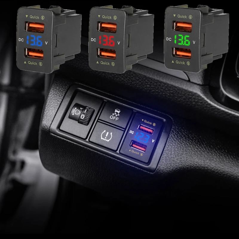 Car Charger Dual-USB Ports Fast Charge Automatic Adapter LED Voltmeter Socket Charger Suitable for honda-Accord 12V-24V
Car Charger Dual-USB Ports Fast Charge Automatic Adapter LED Voltmeter Socket Charger Suitable for honda-Accord 12V-24V