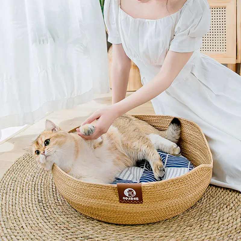 Pure Manual Rattan Woven Cat Nest Four Seasons General Dandelion Woven Cool Nest Cat Bed Pet Accessories Japanese Style
Pure Manual Rattan Woven Cat Nest Four Seasons General Dandelion Woven Cool Nest Cat Bed Pet Accessories Japanese Style