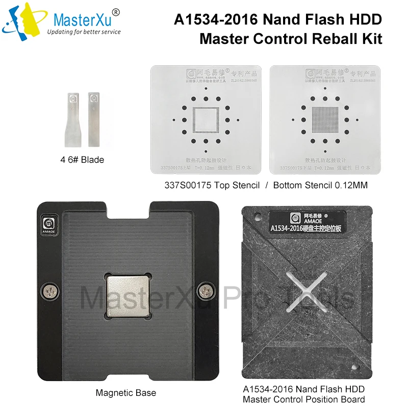 MasterXu AMAOE SR23G Reballing BGA Stencil Position Board Magnetic Base for MacBook A1534 2015 Mac Planting Tin Repair Tools
MasterXu AMAOE SR23G Reballing BGA Stencil Position Board Magnetic Base for MacBook A1534 2015 Mac Planting Tin Repair Tools