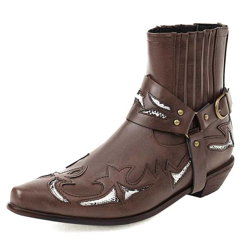 Lucyever 2021 Retro Buckle Western Cowboy Boots Women Pointed Toe Thick Heels Ankle Boots Female Slip on Pu Leather Botas Woman
Lucyever 2021 Retro Buckle Western Cowboy Boots Women Pointed Toe Thick Heels Ankle Boots Female Slip on Pu Leather Botas Woman